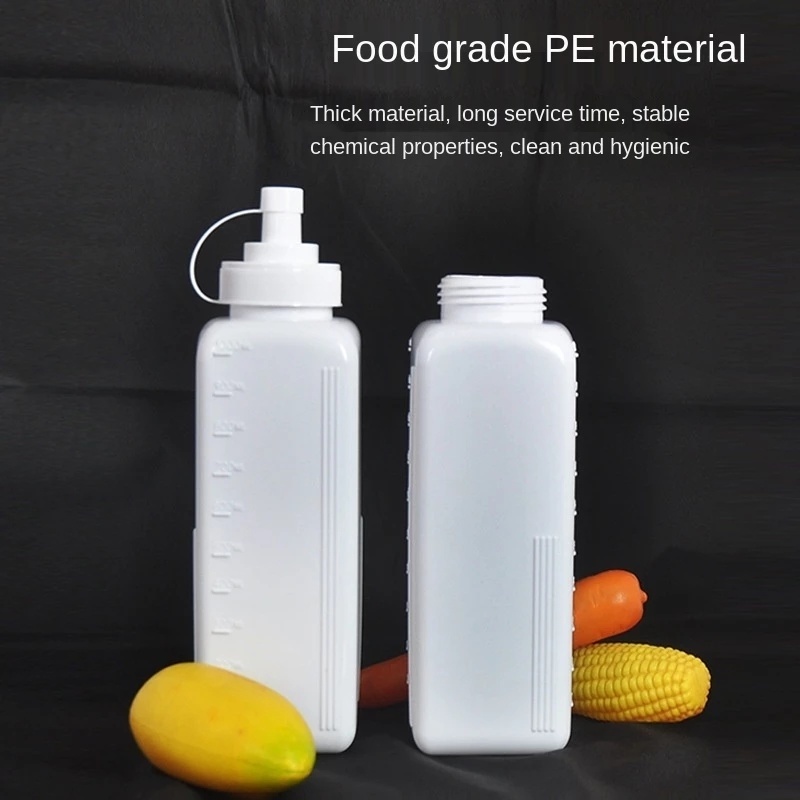 (800 / 1000ml Botol Remas Kosong Bahan Plastik Food Grade Anti Debu Untuk Saus / Madu / Selai / Salad