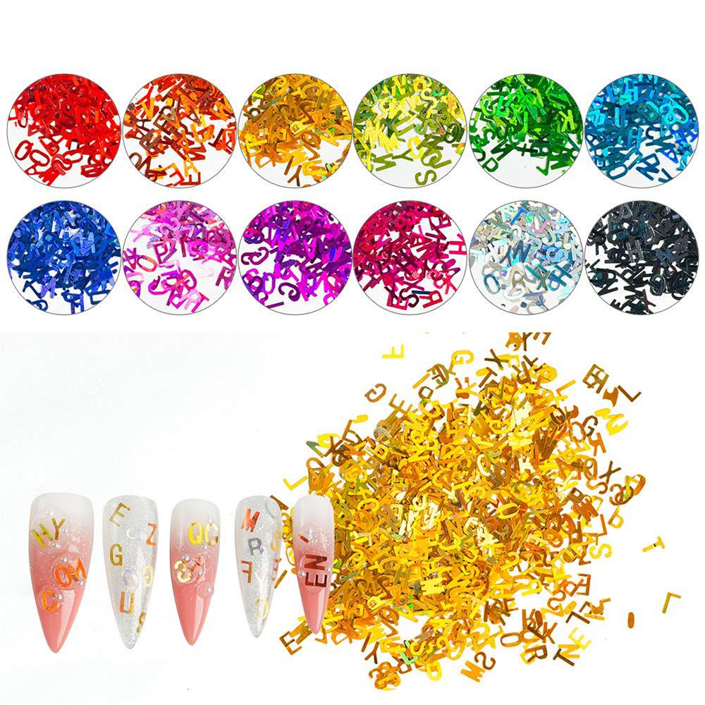 Agustina Dekorasi Nail Art Manicure DIY Laser Letter Nail Art Stiker