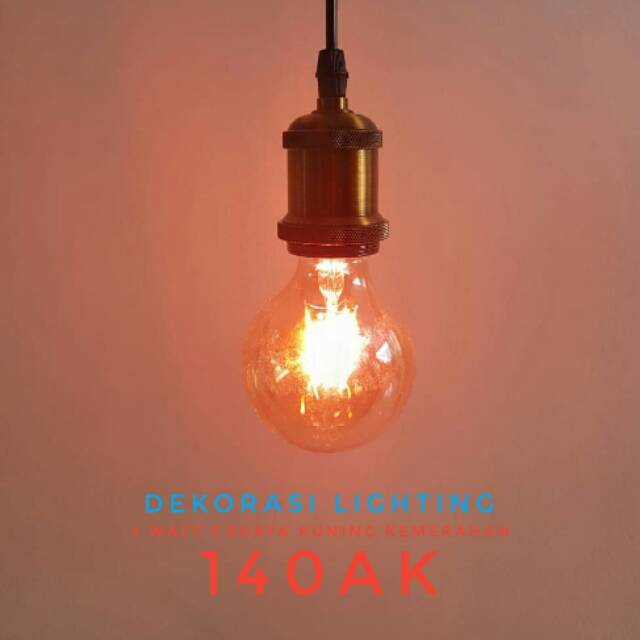 Lampu bohlam led 4watt e27 kuning kemerahan (agak merah)