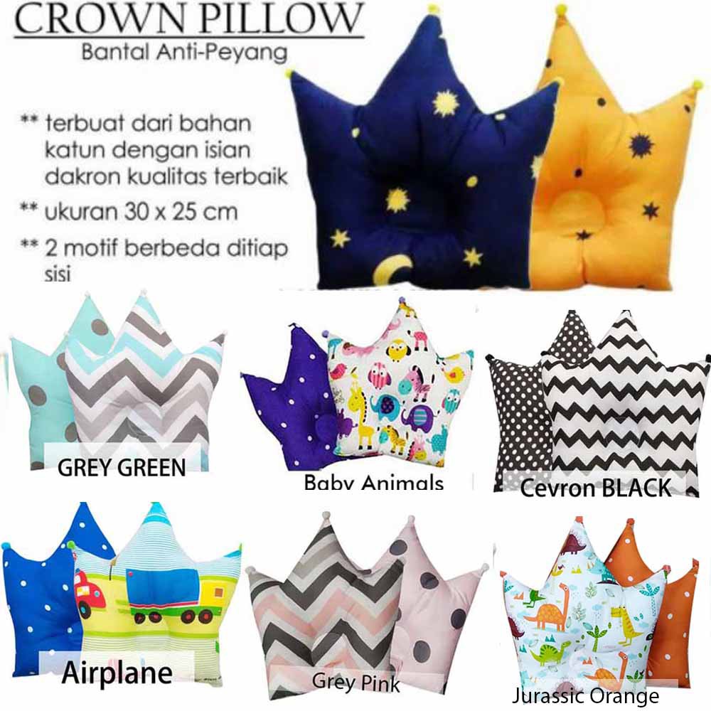 Bantal Bayi Anti Peyang Boy Girl Baby Crown Pillow Bayi Anti Peang akachan Cowo Cewe bcr