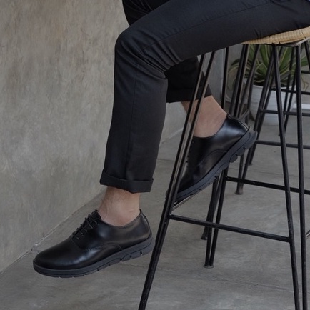 Scott Black | Sepatu Pantofel Hitam Pria Ori Kerja Cowok Kantor Pantofel Casual Original Kasual Oxford | Oxwalker FORIND