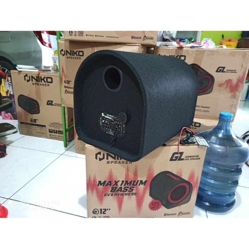 PAKET NIKO GL12 Subwoofer Car Speaker 12&quot; Karaoke Bluetooth Usb Sdcard AUX - Dual Power GL 12 FREE MIC KARAOKE