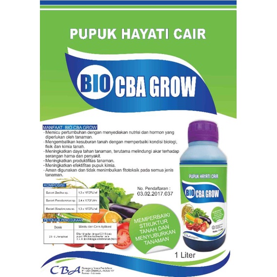 Jual Pupuk Hayati Cair Bio Grow Liter Pupuk Cair Hayati Nutrisi