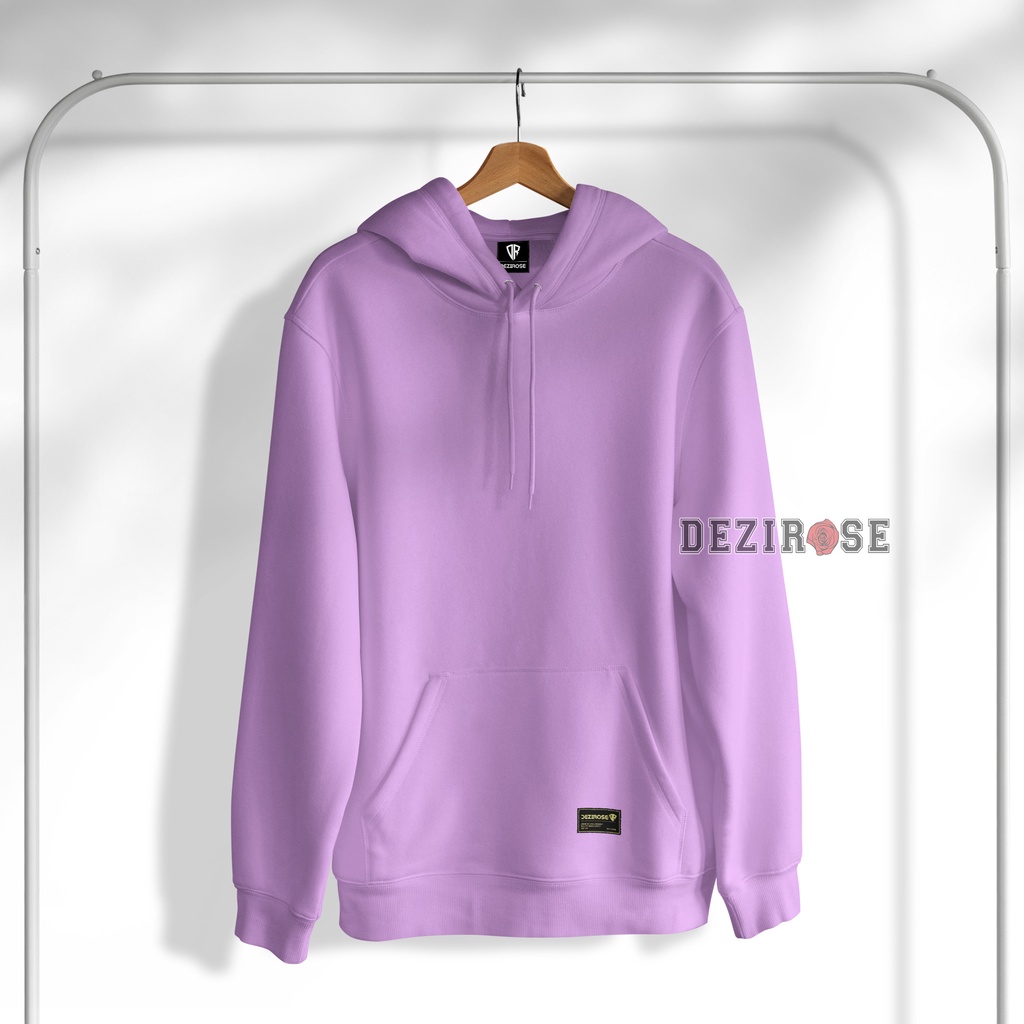 Sweater Hoodie Polos Pria Wanita Bahan Fleece Tebal Premium Quality Size M-XL-Lilac