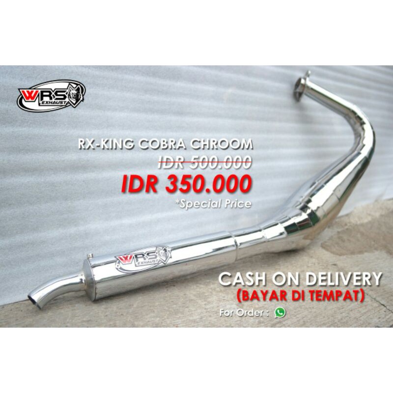 Knalpot Rx king Rx Spesial Kolong Cobra Chrom Original Wrs