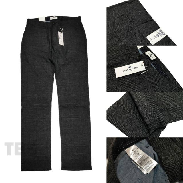 CELANA TARTAN TOM TAILOR SLIMFIT STRETCH DARK GREY HERRING CELANA TARTAN TOM TAILOR SLIMFIT STRETCH DARK GREY HERRING