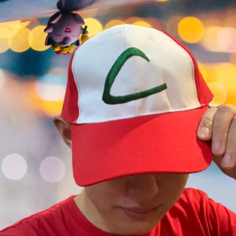 Topi Pokemon Ash Ketchum Bordir