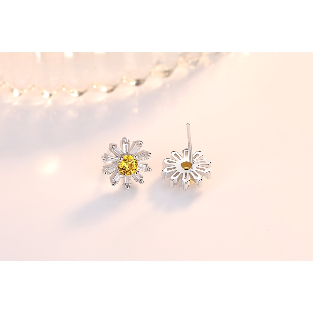 Anting Perak 925 Wanita Bunga Daisy Fashion Perhiasan/Subang Telinga anting perempuan