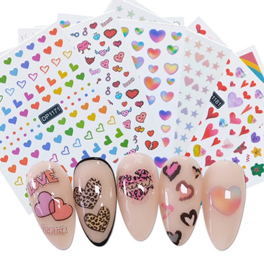 Mxbeauty Stiker Nail Art Lucu Perekat Diri Warna Gradasi Leopard DIY Dekorasi Nail Art