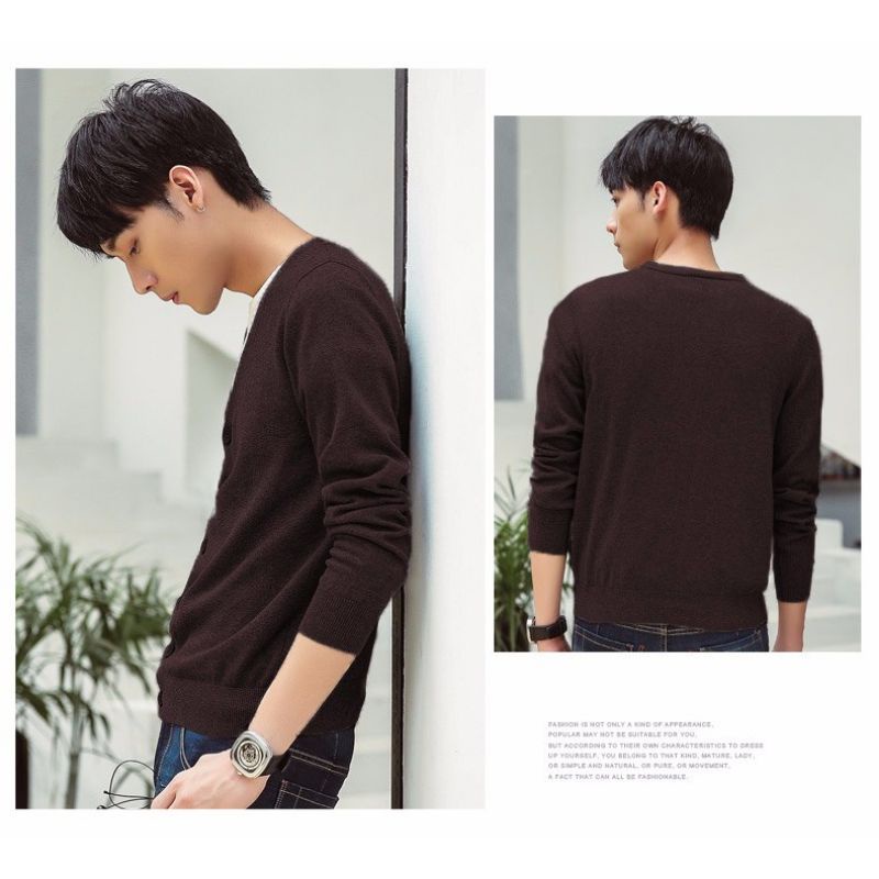 fashion Cardigan Rajut Knitting Tangan Panjang Pria - Alvin