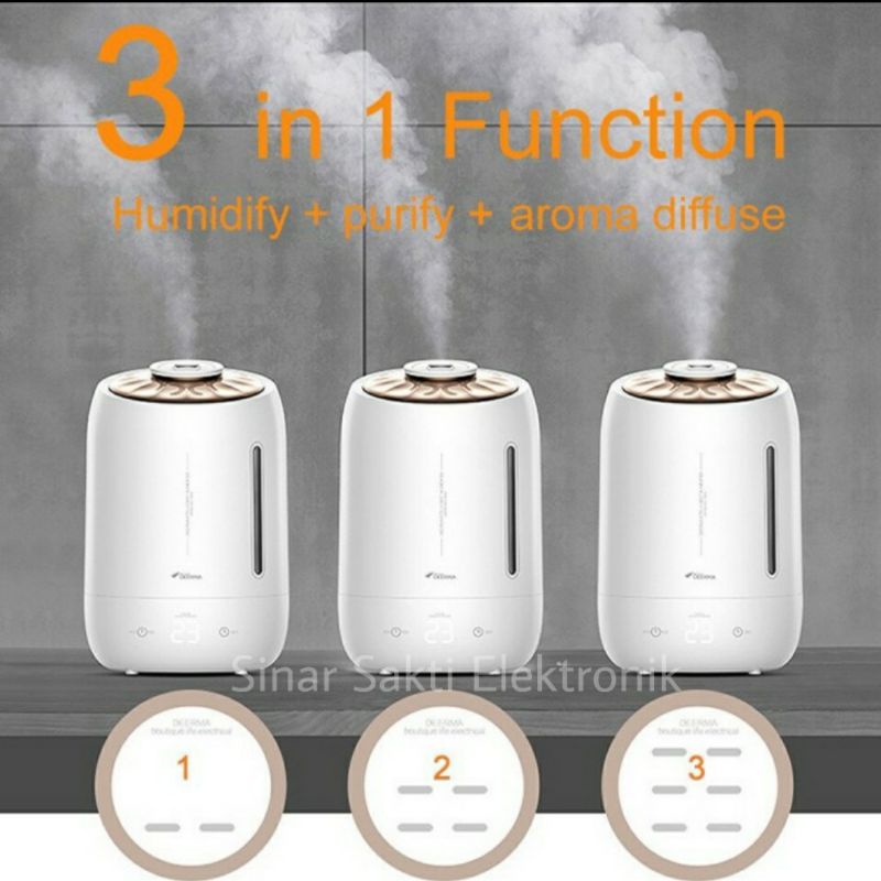 Deerma F600 Air Humidifer 5L Pelembab Udara Touch Control Screen Timer Ultrasonic Difusser F 600 Murah Garansi Resmi Malang