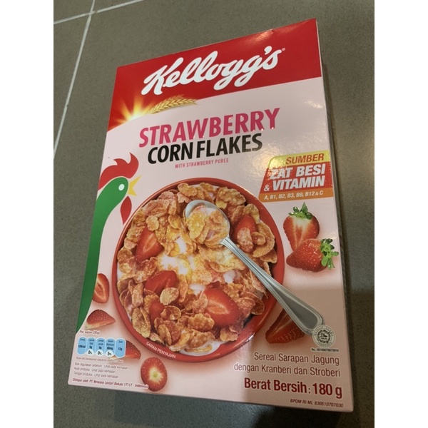Sereal Kelloggs Kellogs Kellogg's Strawberry Corn Flakes 180Gr Cereal