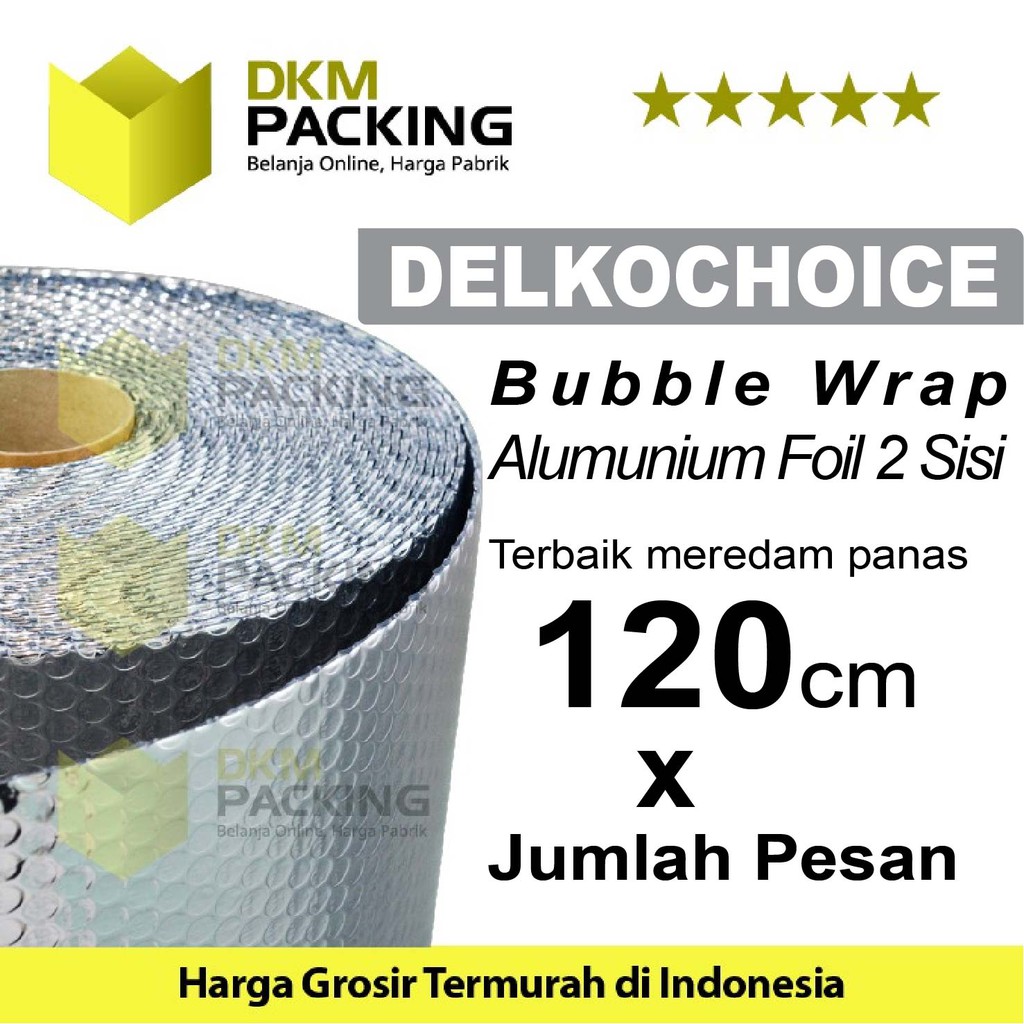 

Plastik BUBBLE ALUMUNIUM FOIL ECERAN (120cm x JUMLAH M) MURAH /METERAN