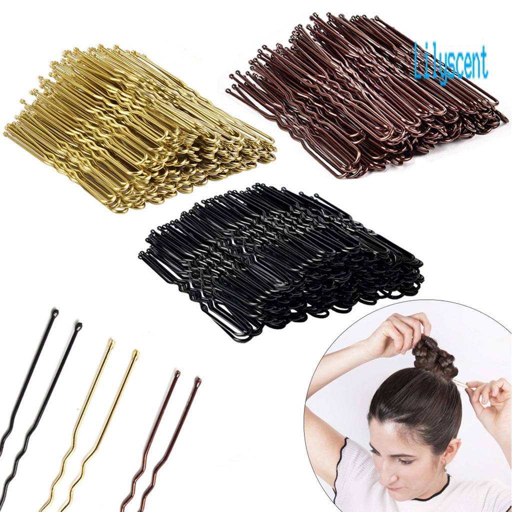 100pcs / Set Jepit Rambut Bentuk U Bahan Logam Untuk Dekorasi