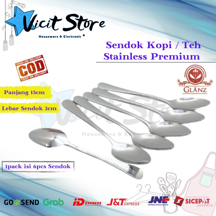 Sendok Teh / Kopi Premium Pendek (6pcs)