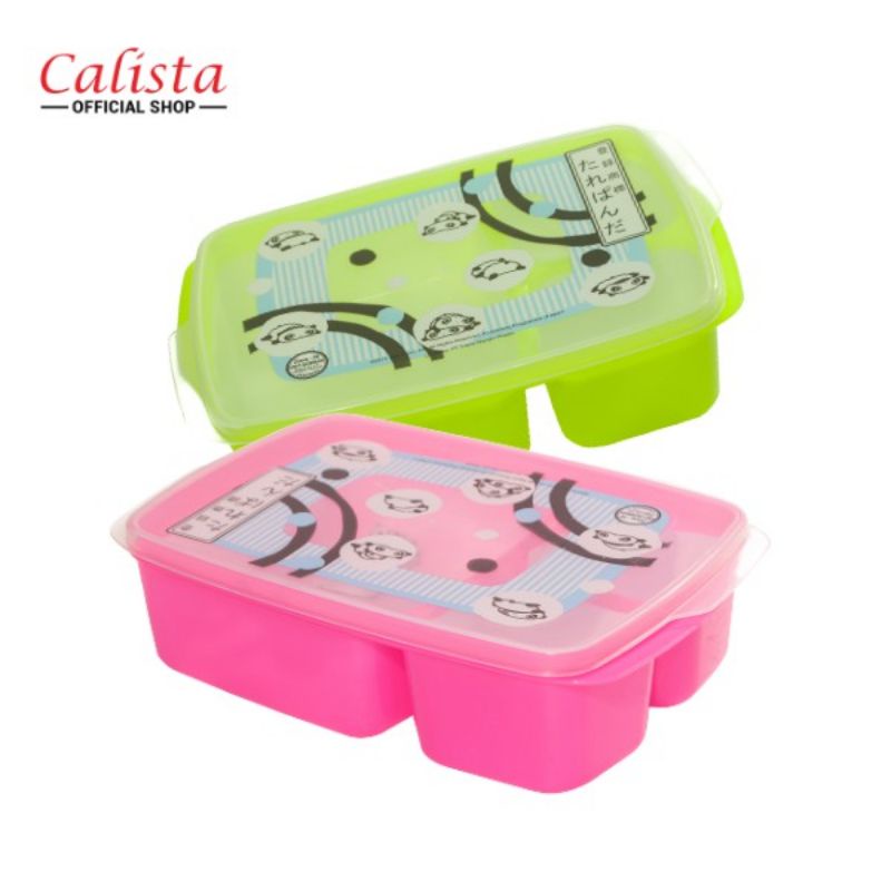 Calista lunch box kotak makan 3 sekat Gunma Gambar food grade / tepak makan calista anak
