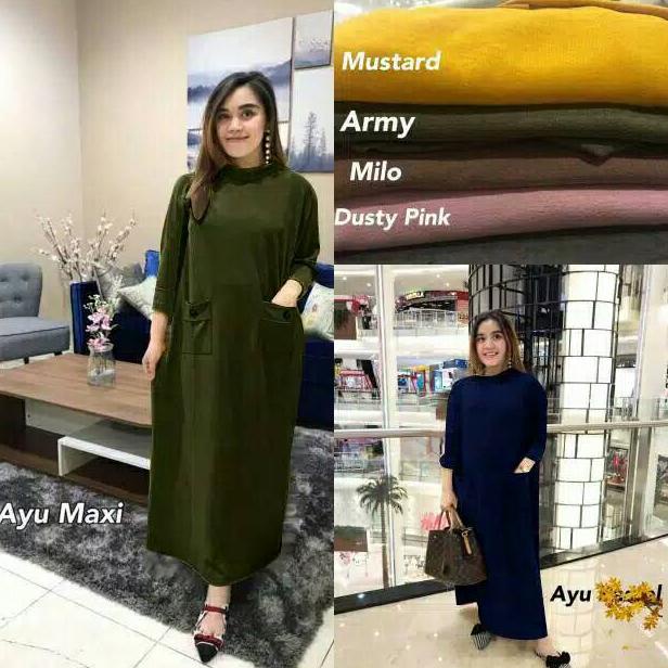Gamis Wanita Dewasa Baju Gamis Polos Terlaris Bahan Kaos Babyterry Halus