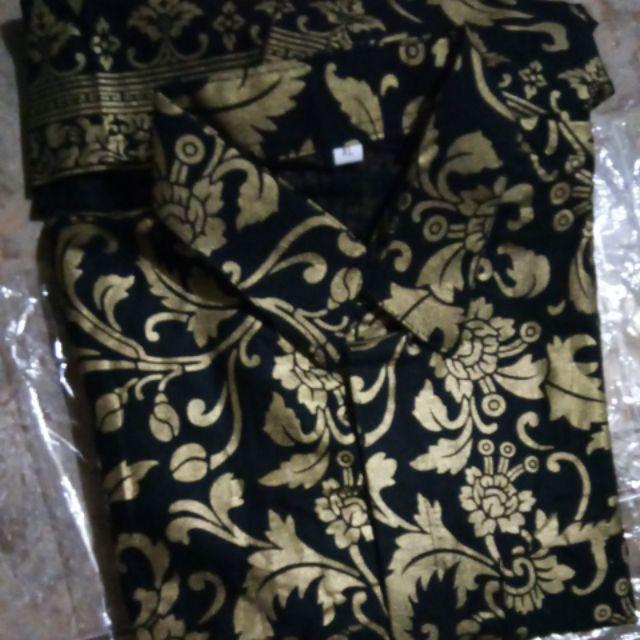 Tey-17 Batik Pria Asj Sa Hrb026 Kenongo Kemeja Tosca Pendek Pekalongan Padi M L Xl Sogan Tulis ::