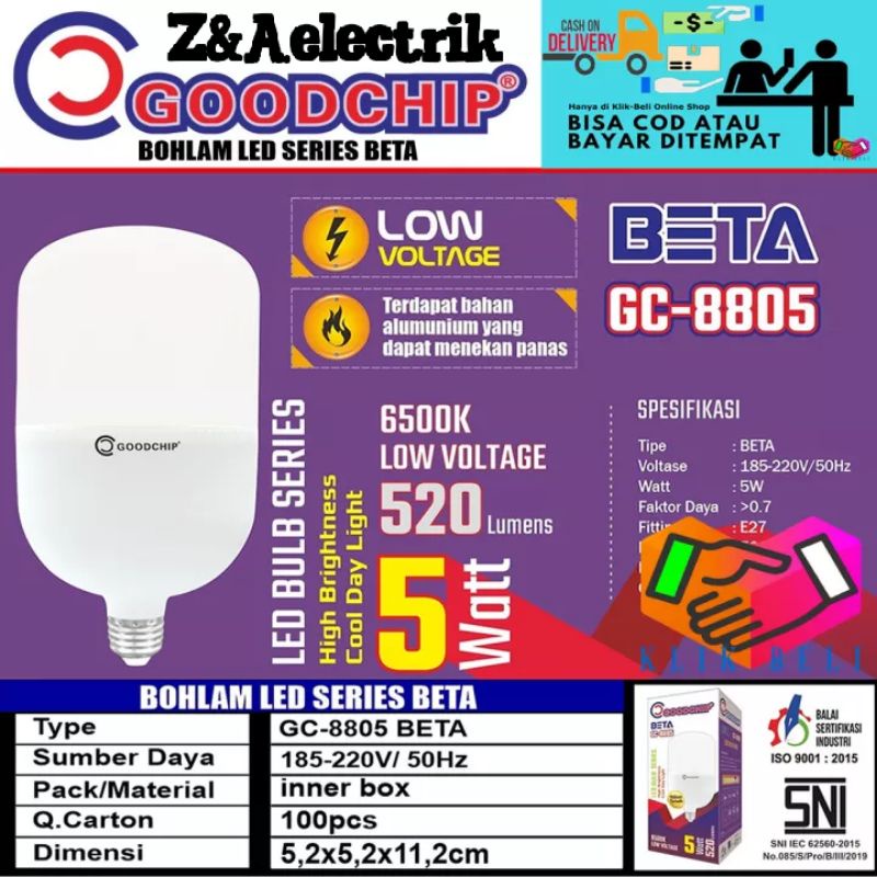 Bohlam LED GOODCHIP Series BETA 5w/10w/15w/20w/30w