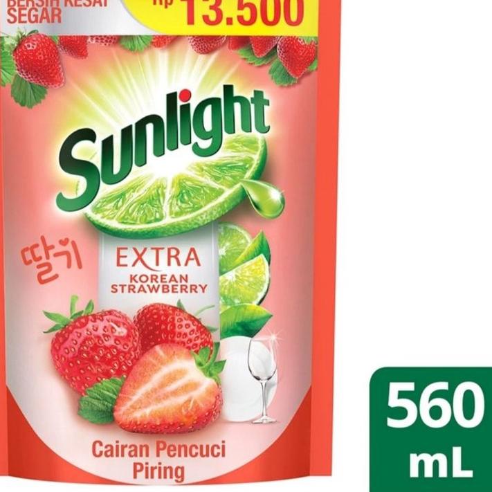 🆓 SUNLIGHT Sabun Cuci Piring Korean Strawberry 560ml /Sunlight Strawberry 560ml grosir