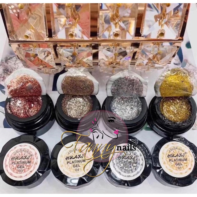 HUAXI glitter pot series RECOMMENDED rosegold gold bronze gel polish gliter kutek