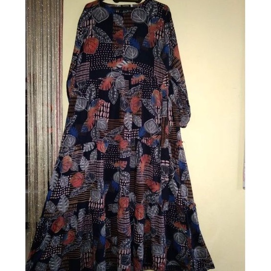 Gamis motif bahan rayon