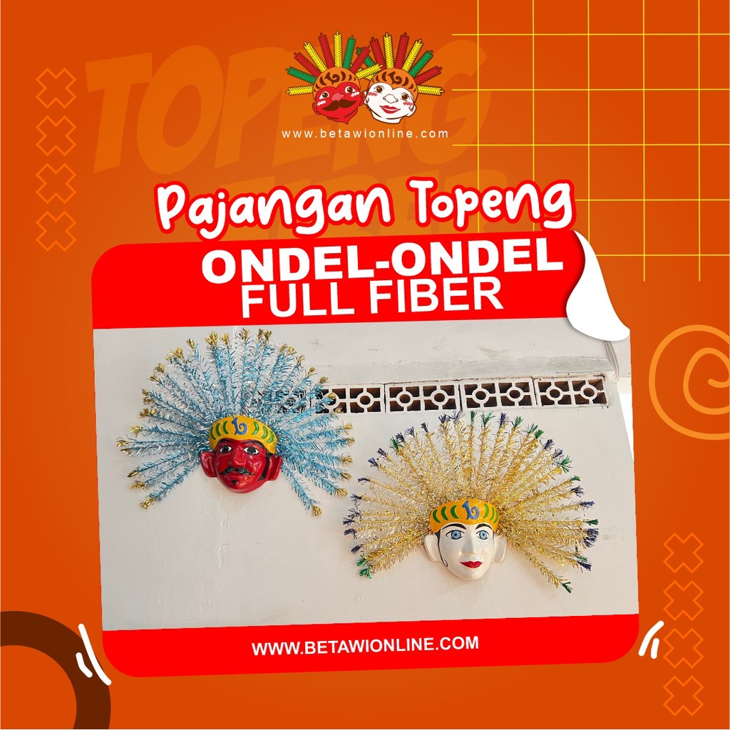 Pajangan topeng ondel-ondel  [SEPASANG] / Topeng Ondel Ondel Full Fiber