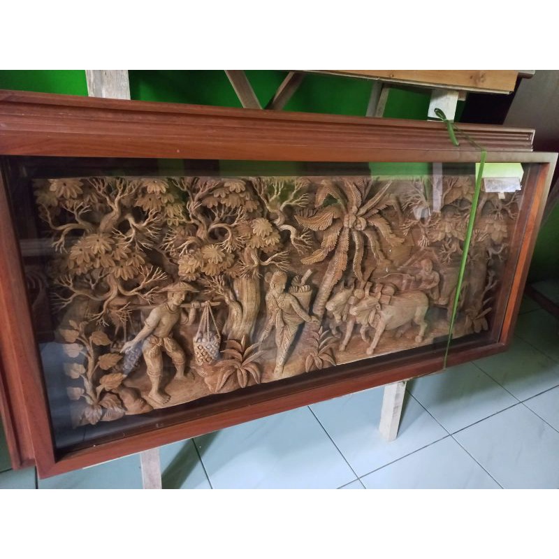 Relief jati - seni relief - seni ukir - ukiran kayu jati - toko kayu jati