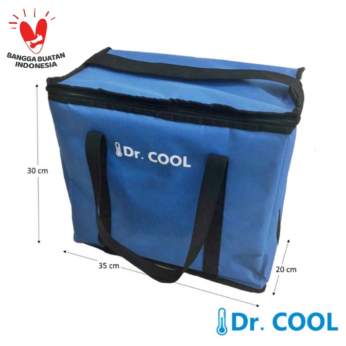 Dr Cool 35x20x30cm Tas Mini Thermal Aluminium Cooler Bag Kurir Delivery Makanan Gofood Gosend   Pend