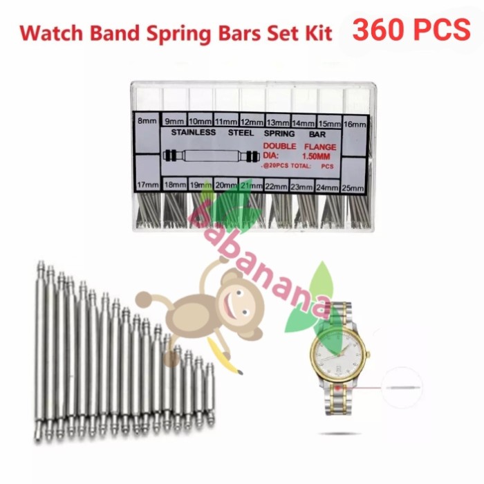 360 Pcs watch band spring bar set pegas jam tangan spare part service
