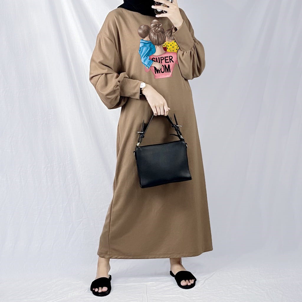 Gamis SUPER MOM Lengan Balon / Dress Muslim TERBARU