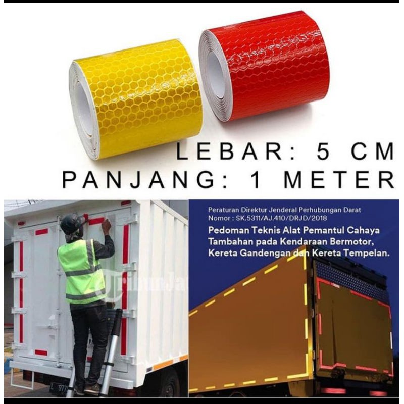 STIKER KIR DISHUB MOBIL BOX DIAMOND GRADE STICKER REFLECTOR UJI KIR
