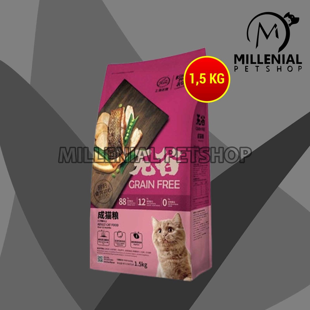 Kitchen Flavour Grain Free Adult Cat Food Dry Makanan Kucing 1.5 KG