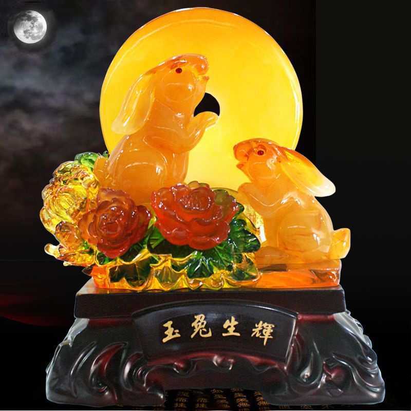 PAJANGAN Kelinci Kristal Pajangan Fengshui Kelinci Kristal