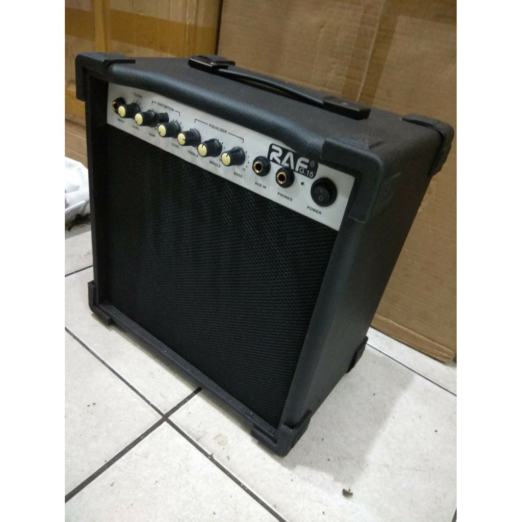 Ampli Gitar dan Bass Merk Raf Ukuran 8 Inch  ada Distorsi Jakarta Murah Amply Amplifier