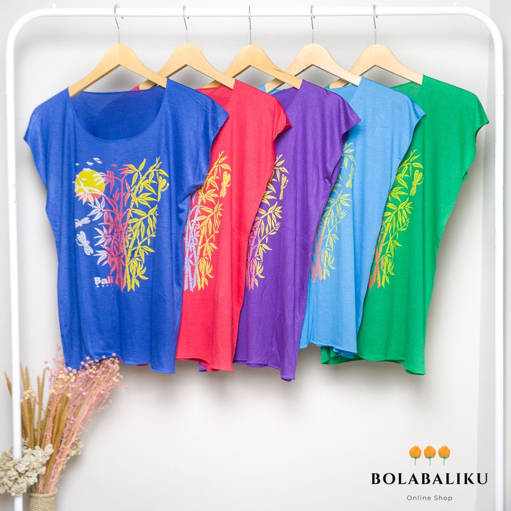 ATASAN BAMBU BALI UKURAN STANDAR (KAOS BAMBU BALI WARNA-WARNI MUAT SAMPAI SIZE L)