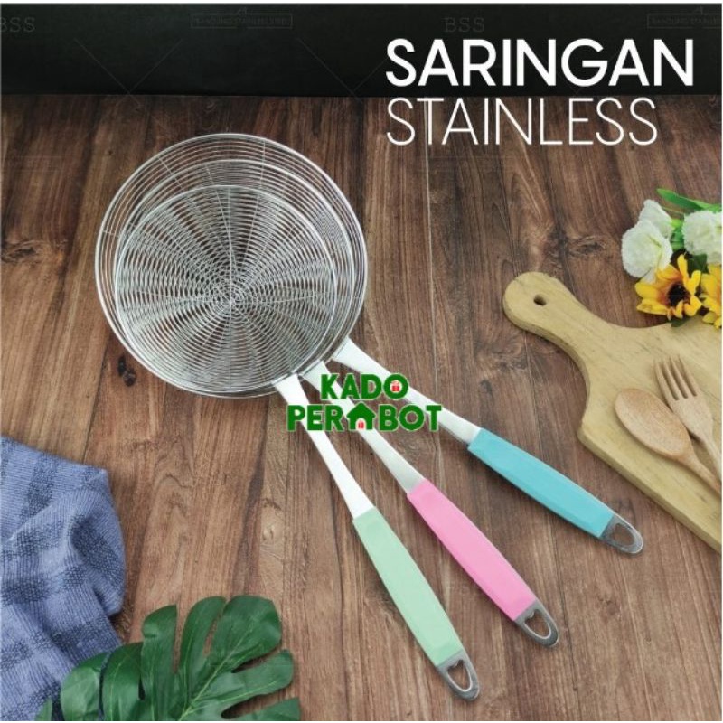 serokan gorengan - saringan minyak goreng - serokan gorengan stainless