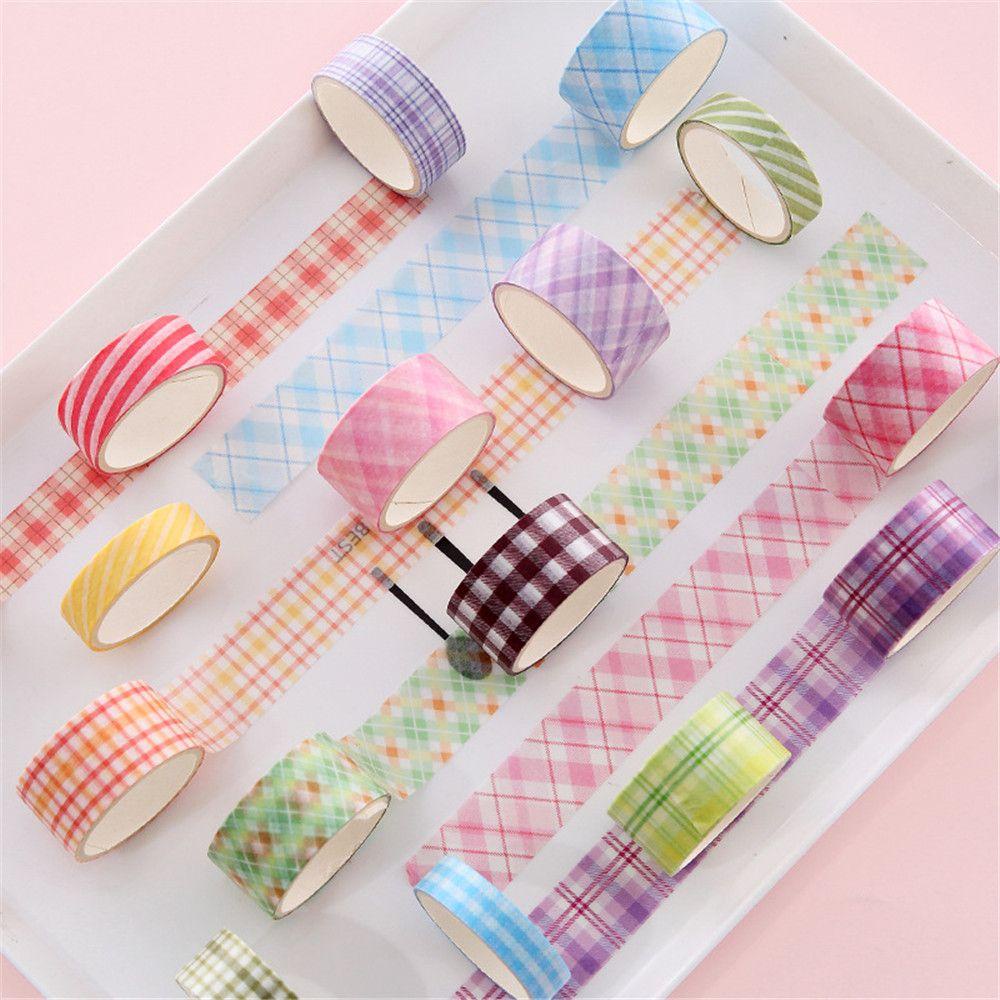 Nanas 6roll /box Washi Tape Set Grid Washitape Pita Hias Kawaii Sticker