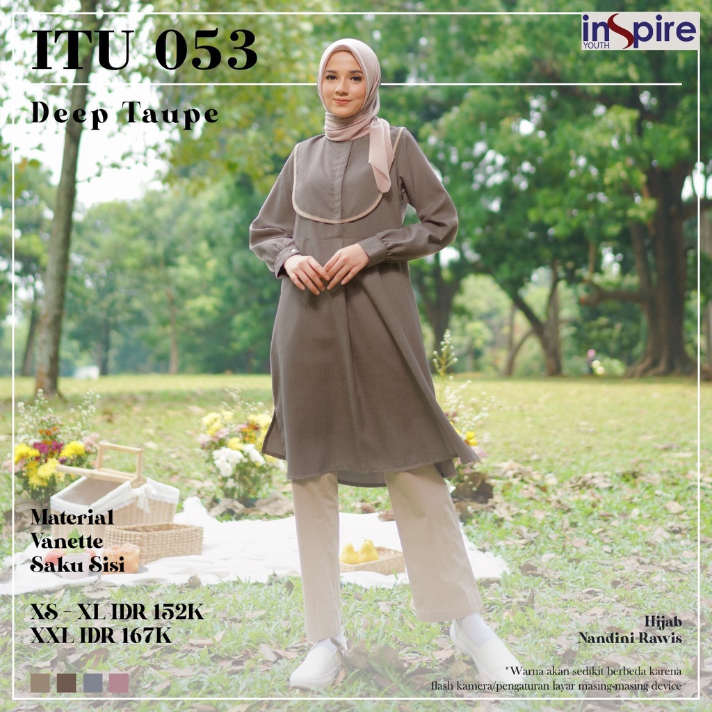 Inspire ITU 53 Atasan Tunik Wanita Panjang Casual Outfit Daily OOTD