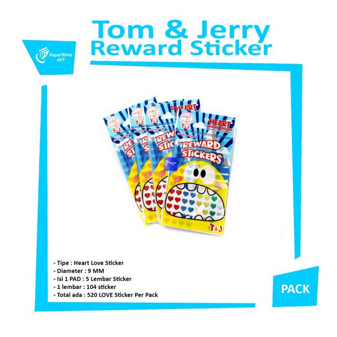 

Cuci Gudang Heart Reward Sticker - Sticker Love / Hati - Tom And Jerry 1 Pad Terbatas