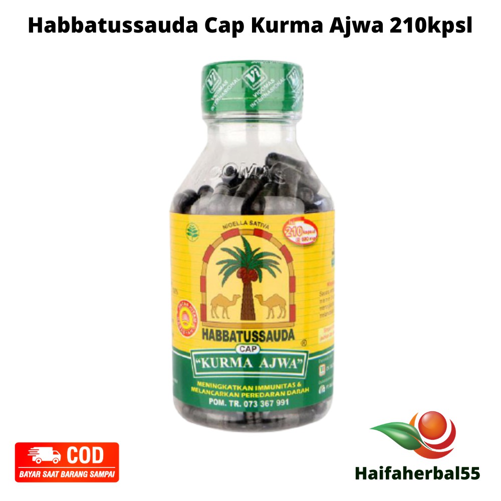 

Kapsul Habbatusauda Cap Kurma Ajwa 210 kapsul meningkatkan sistem imun daya tahan tubuh