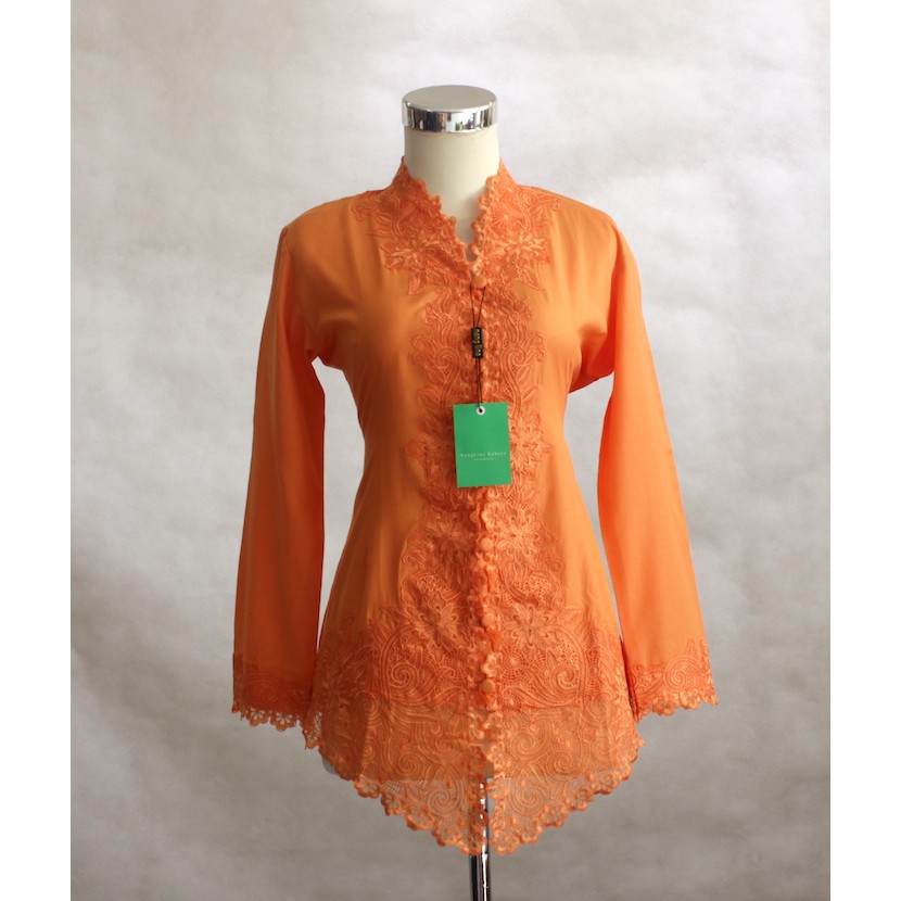 Kebaya Kartini Katun Jumbo Orange 655