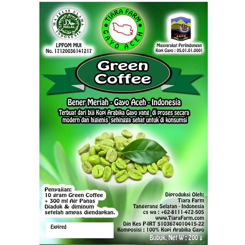 

Green Coffee Arabika Gayo 200 gram - Kopi Hijau - Arabica Gayo - kkp1011