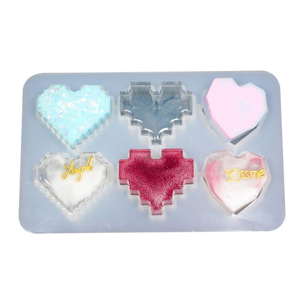 R-flower Heart Epoxy Cetakan Liontin Batu Akik Membuat Alat Silikon DIY Art Casting Molds