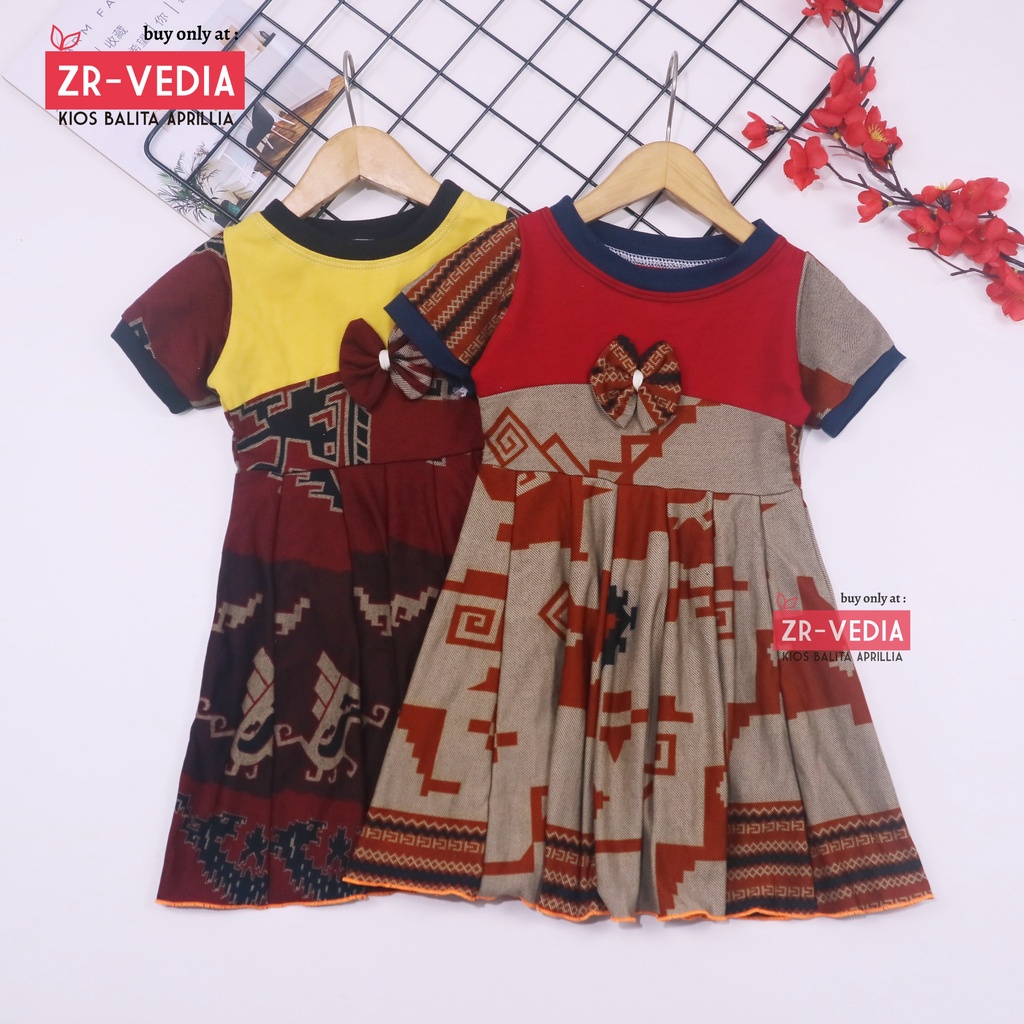 (BATIK) Dress Kelly uk Bayi-6 Tahun / Dres Anak Perempuan Pesta Murah Baju Harian Gaun Grosir Cewek