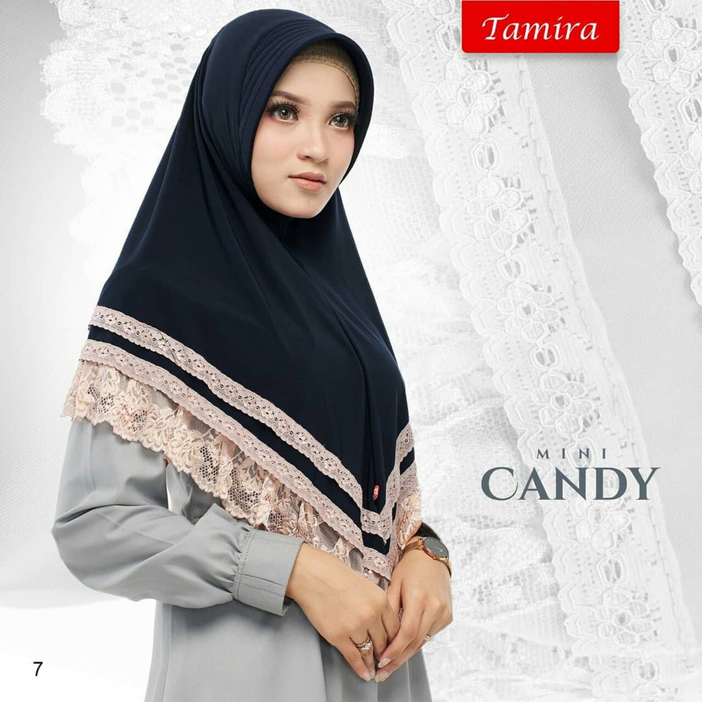 [KHUSUS HITAM] Candy Bergo Mini By Tamira Oneto Original Good Jersey/ Bergo Renda Mini Candy