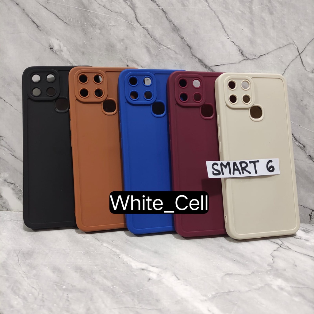 SoftCase ProCamera Silicon Matte Case Full Cover Infinix Smart 5 Smart 6  White_Cell