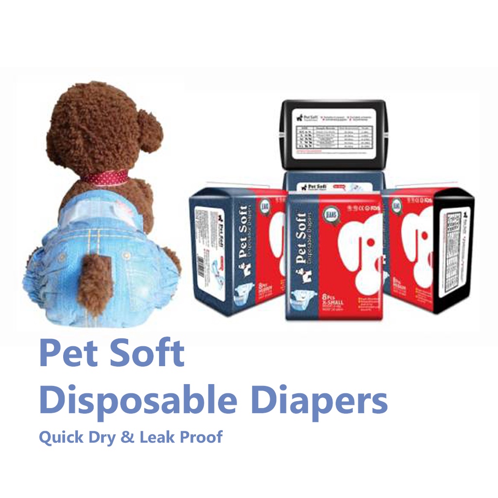 BRGUNIK Popok Anjing Female Pet Soft Disposable Diapers Betina XXS XS S M L XL Popok Hewan R587