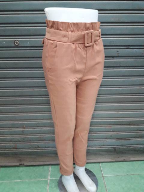 SKY MODE Baggy Pants (setelan gesper) / Celana Wanita Baggypants