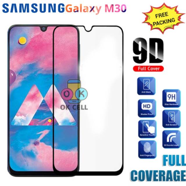 Tempered Glass Full Samsung M30 TG Anti Gores Layar Kaca Screen Protector Premium